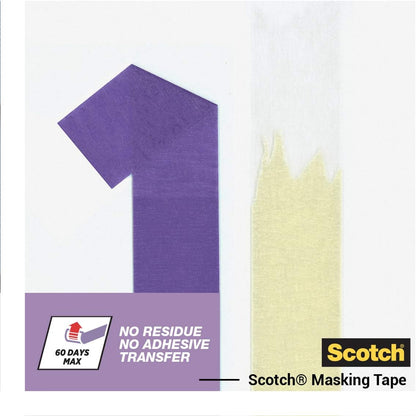 Scotch Delicate Surface Advanced Masking Tape, 36 mm x 41 m, Super-sharp Paint Lines, For Delicate Painting and Decorating Indoor, Painters Tape For Wallpaper and Furniture (Pack of 2)