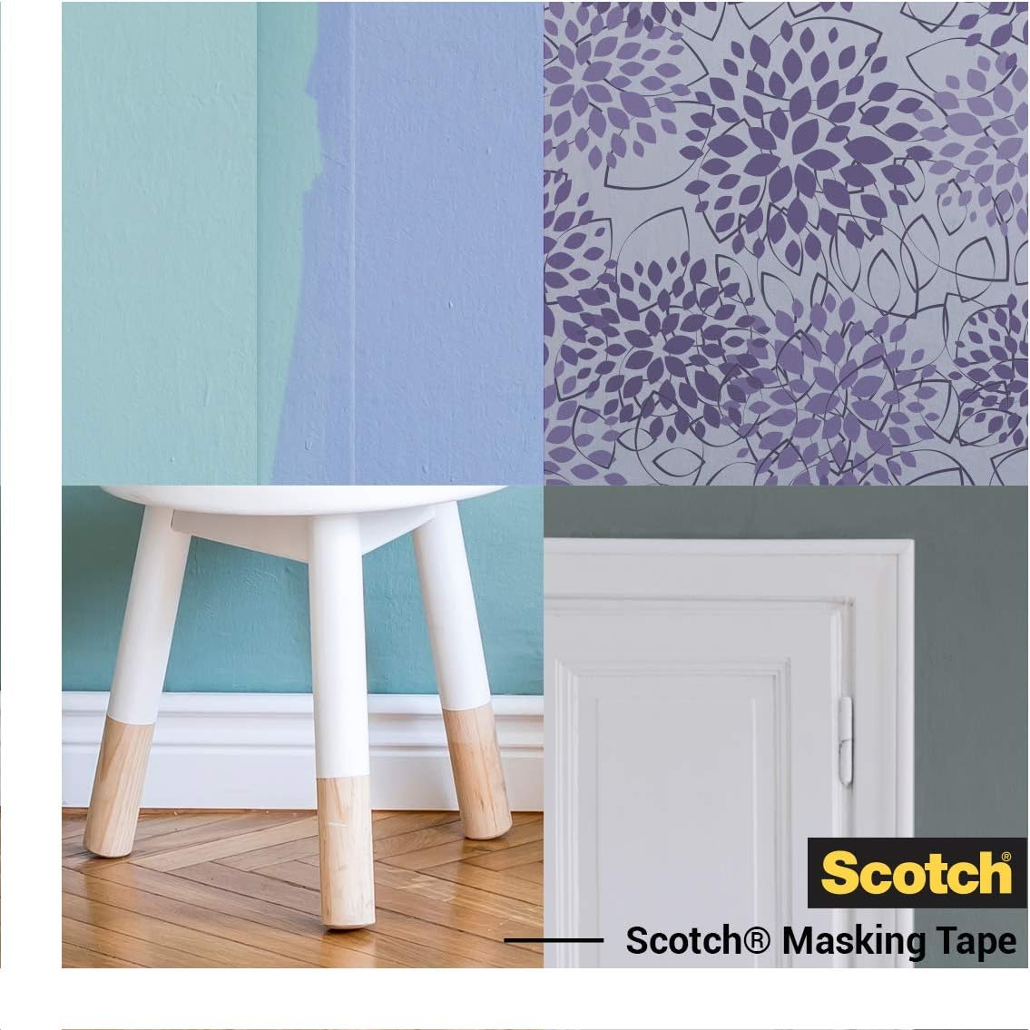 Scotch Delicate Surface Advanced Masking Tape, 36 mm x 41 m, Super-sharp Paint Lines, For Delicate Painting and Decorating Indoor, Painters Tape For Wallpaper and Furniture (Pack of 2)