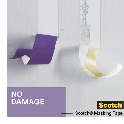 Scotch Delicate Surface Advanced Masking Tape, 36 mm x 41 m, Super-sharp Paint Lines, For Delicate Painting and Decorating Indoor, Painters Tape For Wallpaper and Furniture (Pack of 2)