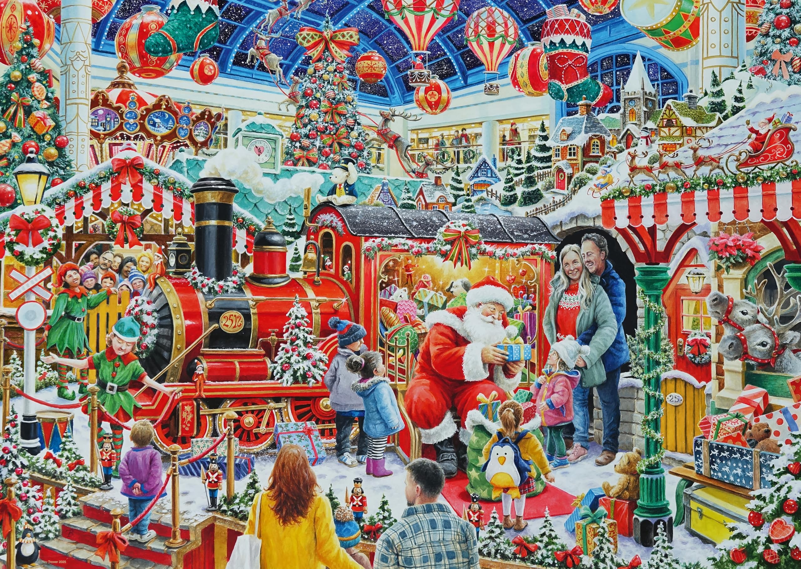 Ravensburger Christmas No29: Santa's Steam Train Grotto 1000 piece Jigsaw Puzzle for Adults and Kids Age 12 and Up