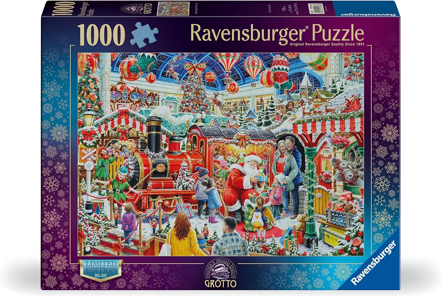 Ravensburger Christmas No29: Santa's Steam Train Grotto 1000 piece Jigsaw Puzzle for Adults and Kids Age 12 and Up