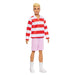 Barbie Fashionistas Ken Doll #241 with Blonde Hair Wearing Red and White Striped Polo Shirt with Pink Shorts, White Crew Socks and Sneakers