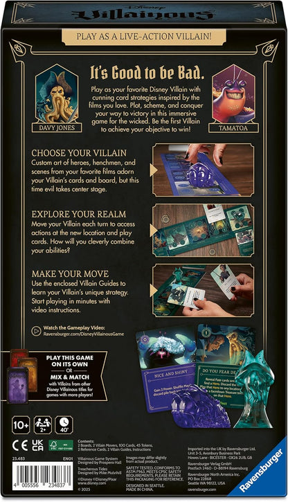 Ravensburger Disney Villainous Game – Treacherous Tides Strategy Family Board Games for Adults & Kids Age 10 Years Up - 2 to 3 Players