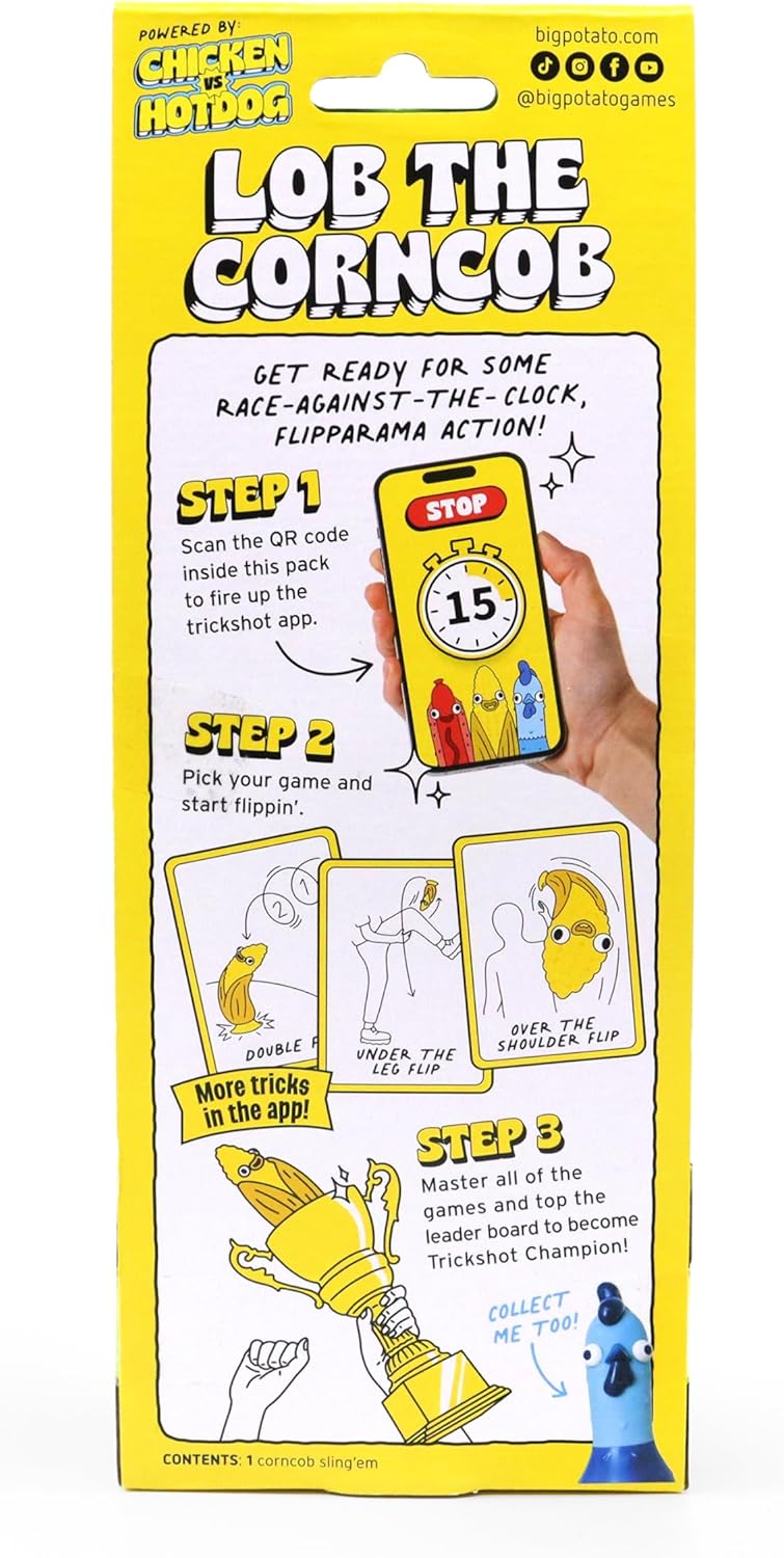 Chicken vs Hot Dog Corn Cob Solo: The Ultimate Challenge Party Game for Flipping-Fun Families. Perfect Board Game for Outdoor Play, Garden Parties and Game Nights