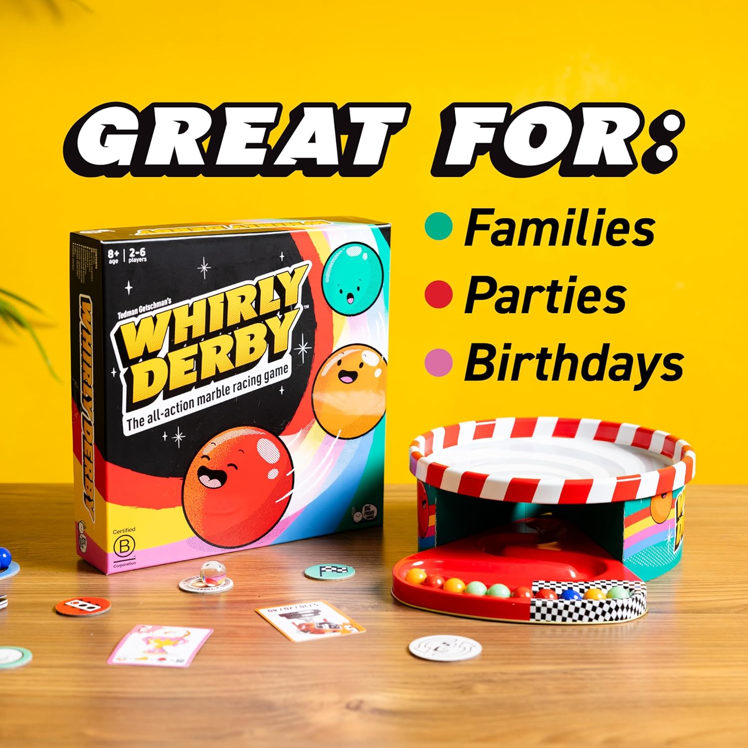 Whirly Derby: The All Action Racing Game | New Family Board Game, for 2-6 players, Age 8+