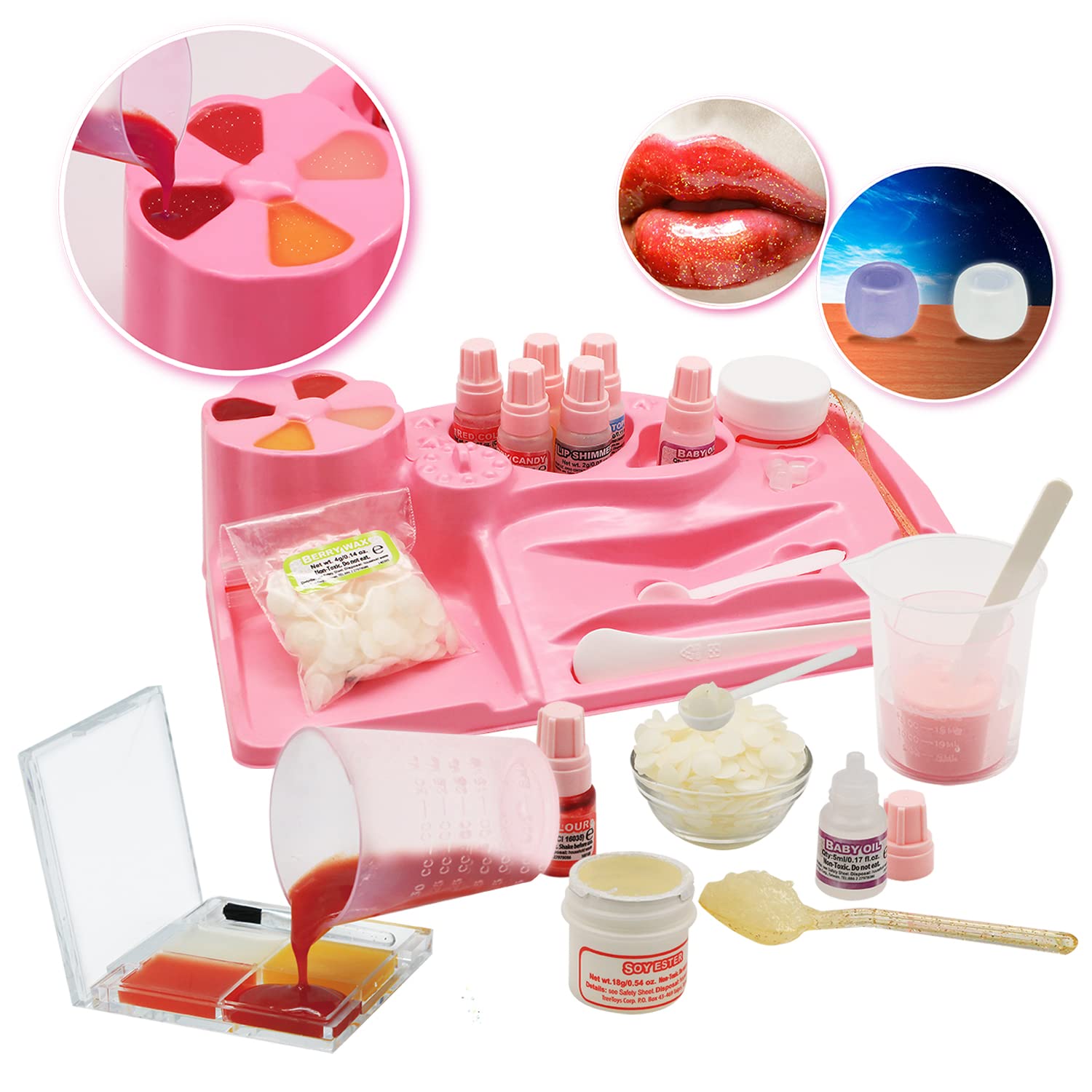 WILD! Science Lip Balm Studio - Lip Gloss Set - Make Your Own Lip Balm Science kit - Great Creative gifts for girls age 8-9-10-11-12+ - Explore and Learn Cosmetic Science in this Lip Gloss Making Kit