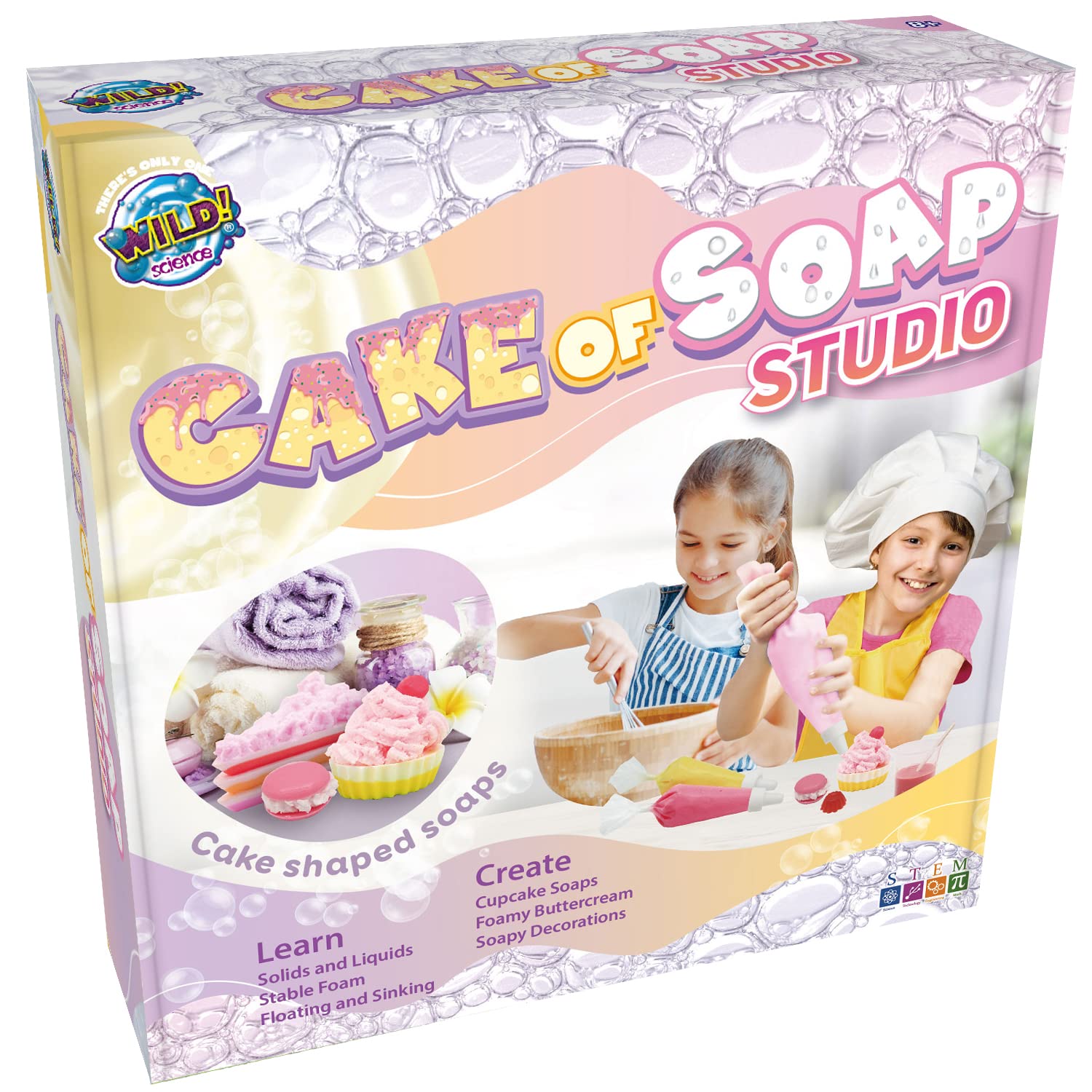WILD! Science Soap Studio - STEM Learning Kit for Kids - Ages 8 + - Create Designer Soaps Using Cupcake Moulds - Girls Birthday Presents - Fun Gifts for Girls - Learn Cosmetic Science - Kids craft kit