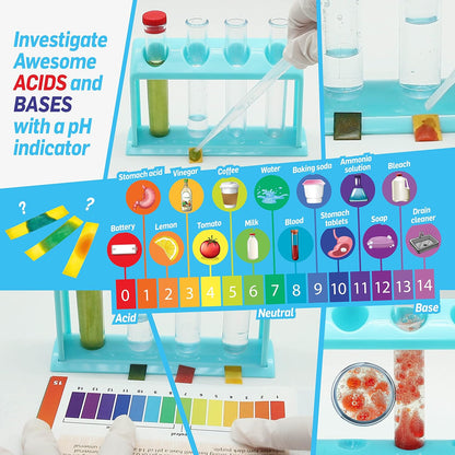 WILD ENVIRONMENTAL SCIENCE TEST TUBE CHEMISTRY LAB Age 8+ | Kids Toys for Science Experiments | Hands-On Lessons in Chemistry | Safe & Fun Educational Kit for Budding Chemists | For boys and girls +
