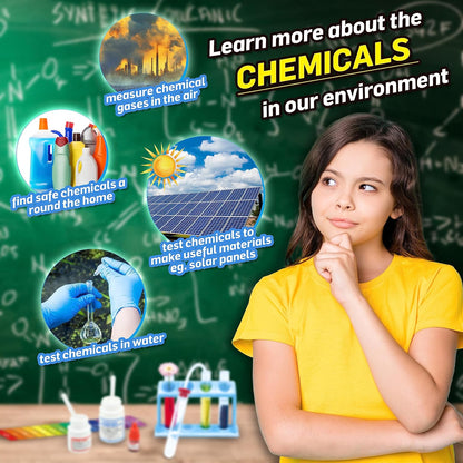 WILD ENVIRONMENTAL SCIENCE TEST TUBE CHEMISTRY LAB Age 8+ | Kids Toys for Science Experiments | Hands-On Lessons in Chemistry | Safe & Fun Educational Kit for Budding Chemists | For boys and girls +