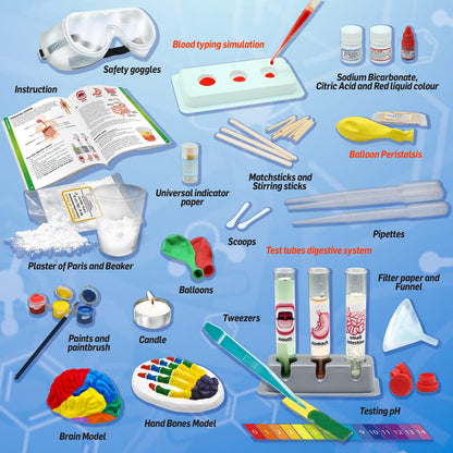 WILD ENVIRONMENTAL SCIENCE Medical Science - STEM Kit Age 8+ for Ages 8+ - Make a Test-Tube Digestive System, Extract DNA, Create Anatomical Models and More!