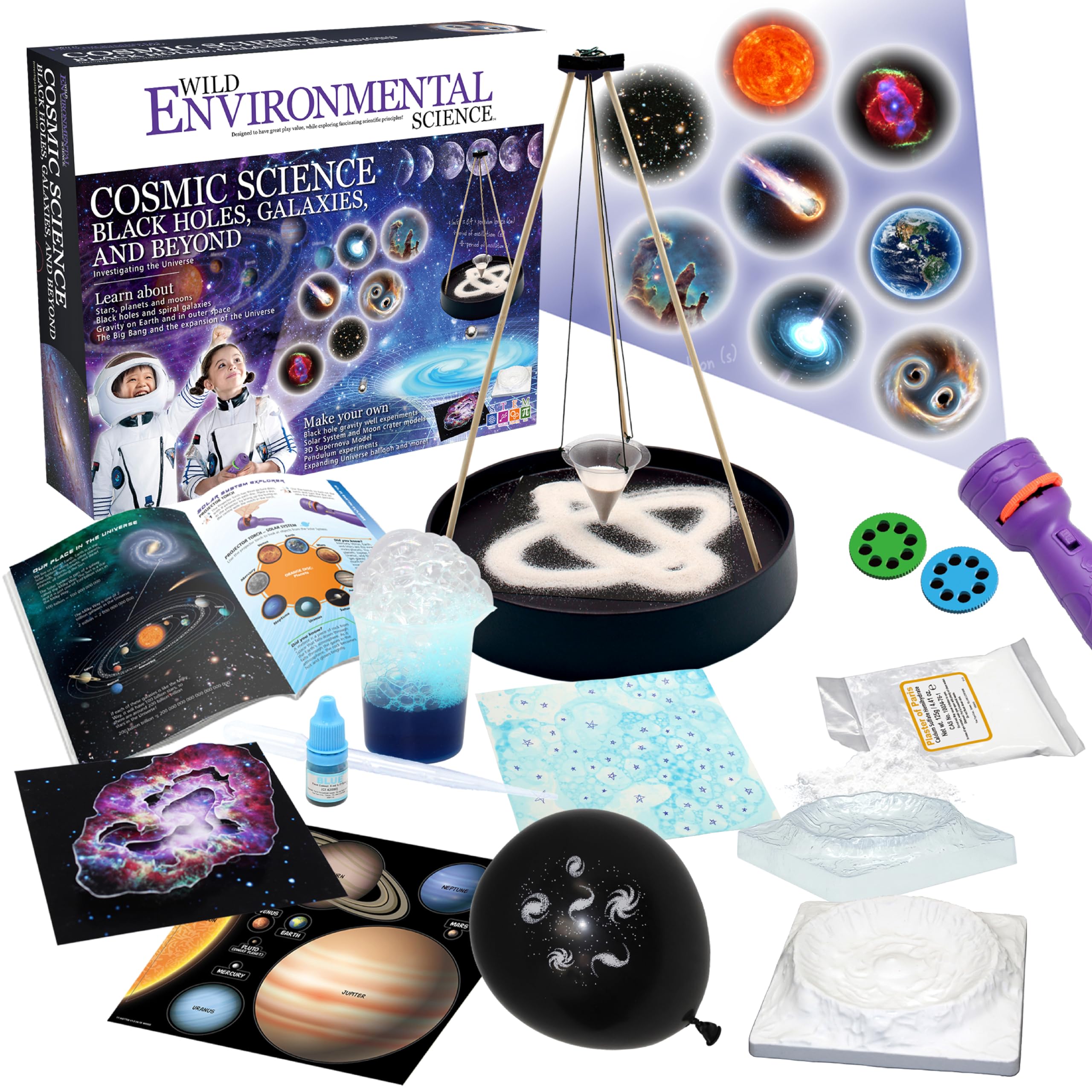 Wild Environmental Science KIDS SPACE KIT - Explore Black Holes Age 8+ & Stellar Experiments - Fun Science Experiments for Kids - Build Planets & Stars - Space Toys & Kids Activities - Ages 8 +
