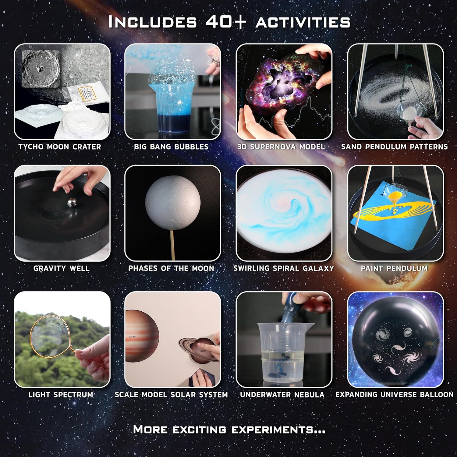 Wild Environmental Science KIDS SPACE KIT - Explore Black Holes Age 8+ & Stellar Experiments - Fun Science Experiments for Kids - Build Planets & Stars - Space Toys & Kids Activities - Ages 8 +