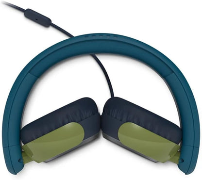 Philips TAK2000CT 2000 Series - Cuffie pieghevoli per bambini, con cavo, volume limitato, condivisione audio, 3,5 mm e cavo USB-C inclusi, colore: verde acqua