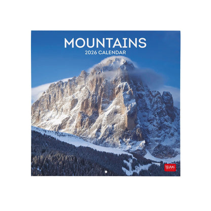 Legami - 2026 Wall Calendar, Mountains, Large Wall Calendar, 12 Months and Year Planner, in 6 Languages, Space for Notes, Zodiac Signs, International Holidays, 30 x 29 cm