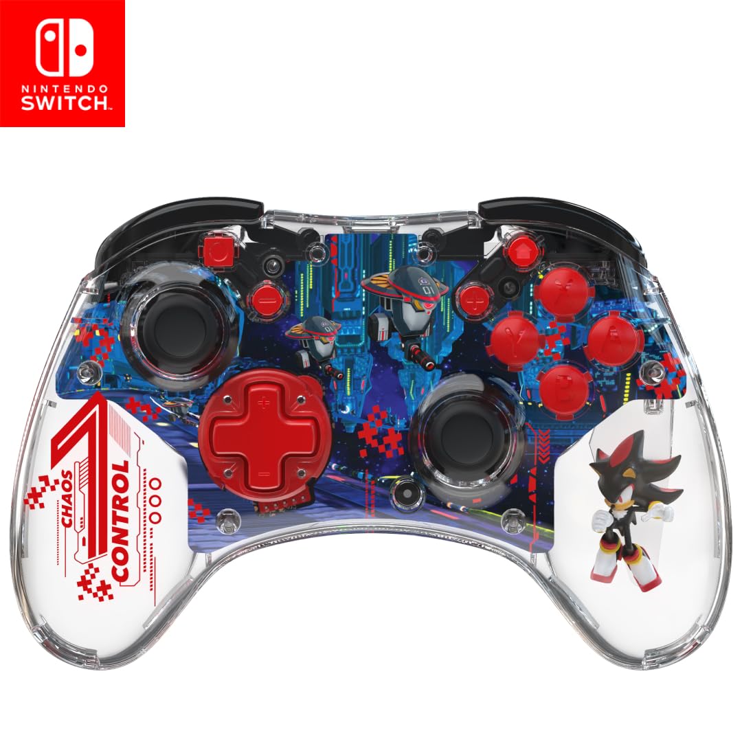 PDP REALMz™ Wireless Nintendo Switch Pro Controller, Rechargeable LED, Licensed for Nintendo Switch|Lite|OLED: Sonic Shadow Space Colony ARK (with Full Motion Controls
