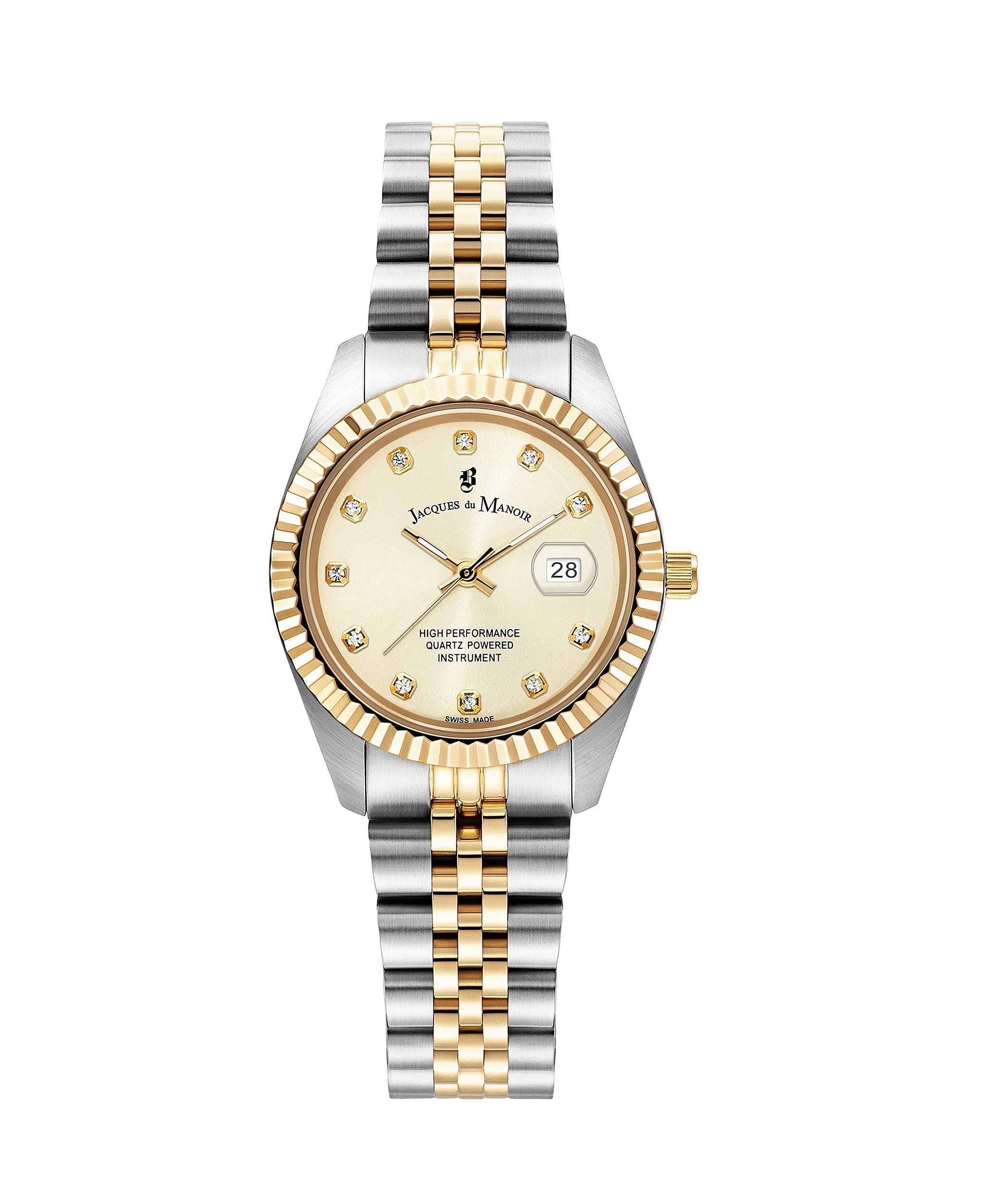 Jacques du Manoir Swiss-made Ladies Inspiration Gold Plated Bracelet Watch