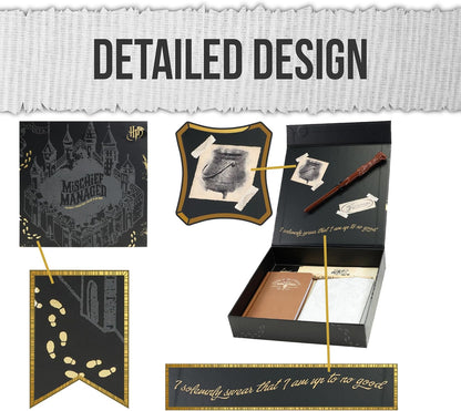 Harry Potter Marauders Map Stationery Set, Notebook Wand Pen Stickers and Stationery Writing Supplies, Novelty Merchandise and Gift
