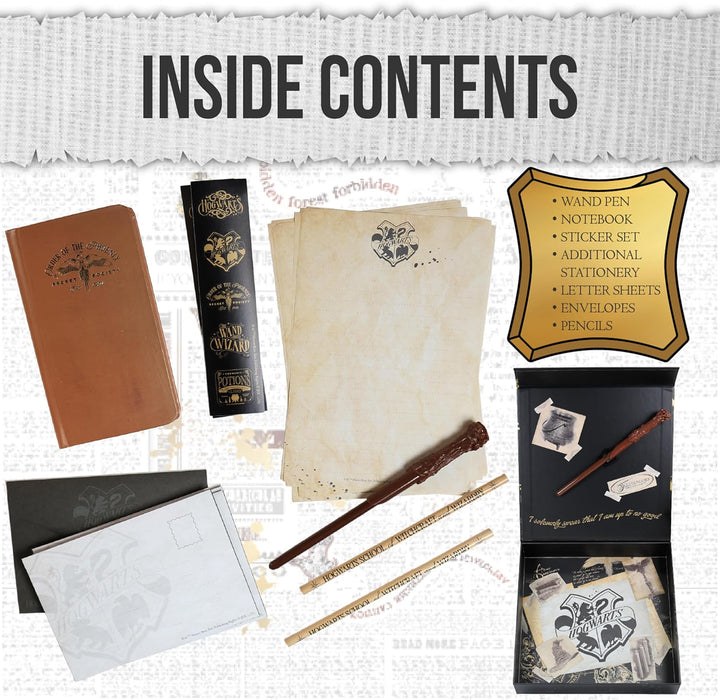Harry Potter Marauders Map Stationery Set, Notebook Wand Pen Stickers and Stationery Writing Supplies, Novelty Merchandise and Gift