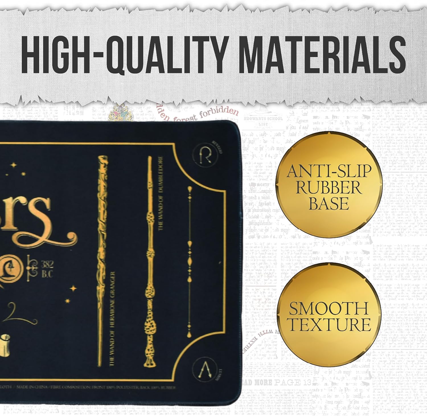 Harry Potter Jumbo Desk Mat, Large Gaming Mouse Pad, Non-Slip Neoprene, 70 x 30 Centimetres - Ollivanders Wands