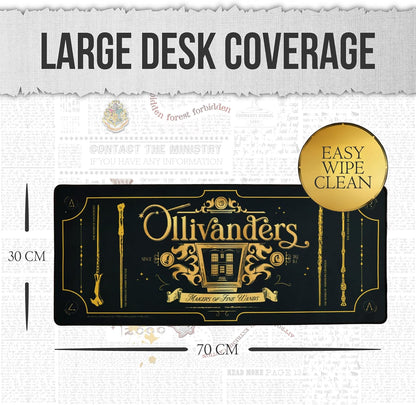 Harry Potter Jumbo Desk Mat, Large Gaming Mouse Pad, Non-Slip Neoprene, 70 x 30 Centimetres - Ollivanders Wands