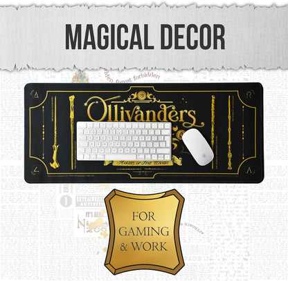Harry Potter Jumbo Desk Mat, Large Gaming Mouse Pad, Non-Slip Neoprene, 70 x 30 Centimetres - Ollivanders Wands