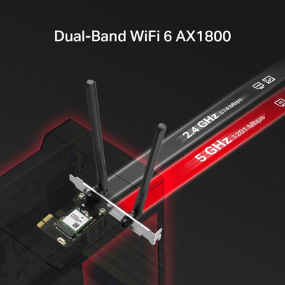 MERCUSYS MA70XE AX1800Mbps Dual-Band Wi-Fi 6 WiFi Card, Network PCIe WiFi Adapter, Bluetooth 5.4, Wide Coverage, Lower Latency, MU-MIMO, WPA3 Enhanced Security, Supports Windows 10, 11 (64 bit