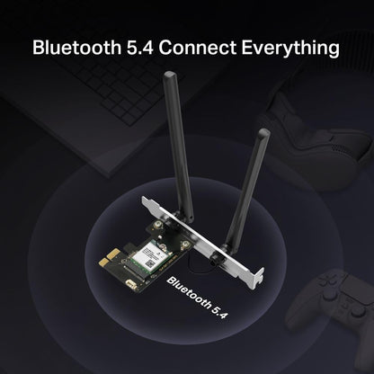 MERCUSYS MA70XE AX1800Mbps Dual-Band Wi-Fi 6 WiFi Card, Network PCIe WiFi Adapter, Bluetooth 5.4, Wide Coverage, Lower Latency, MU-MIMO, WPA3 Enhanced Security, Supports Windows 10, 11 (64 bit
