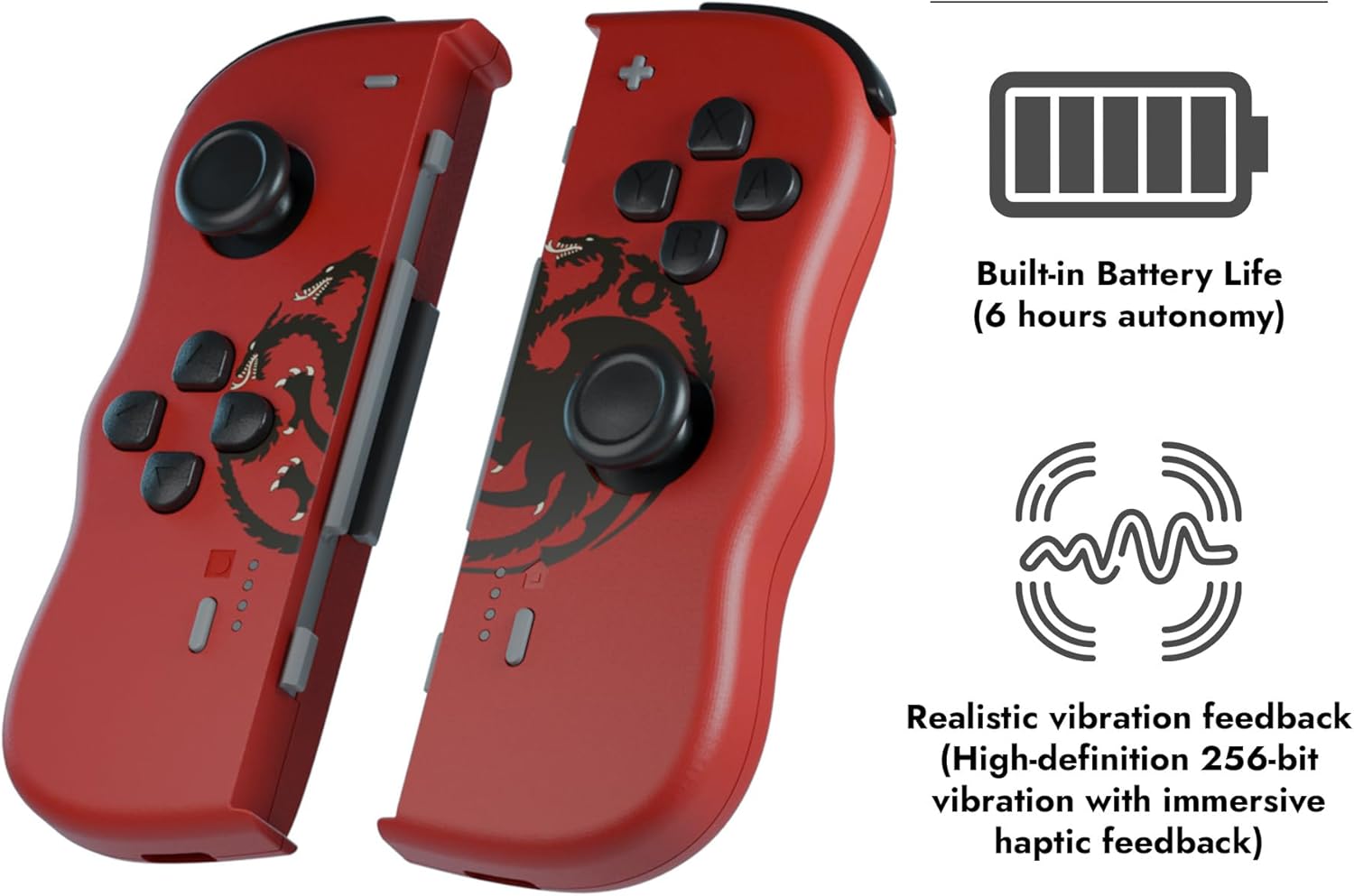 HBO Game of Thrones Targaryen Wireless TwinPads for Nintendo Switch – Red