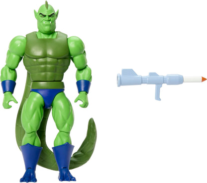 Masters of the Universe Origins Action Figure Cartoon Collection Whiplash, 5.5-inch 1980s MOTU TV Tailed Villain, Detailed Design & Rocket Launcher, JBM95