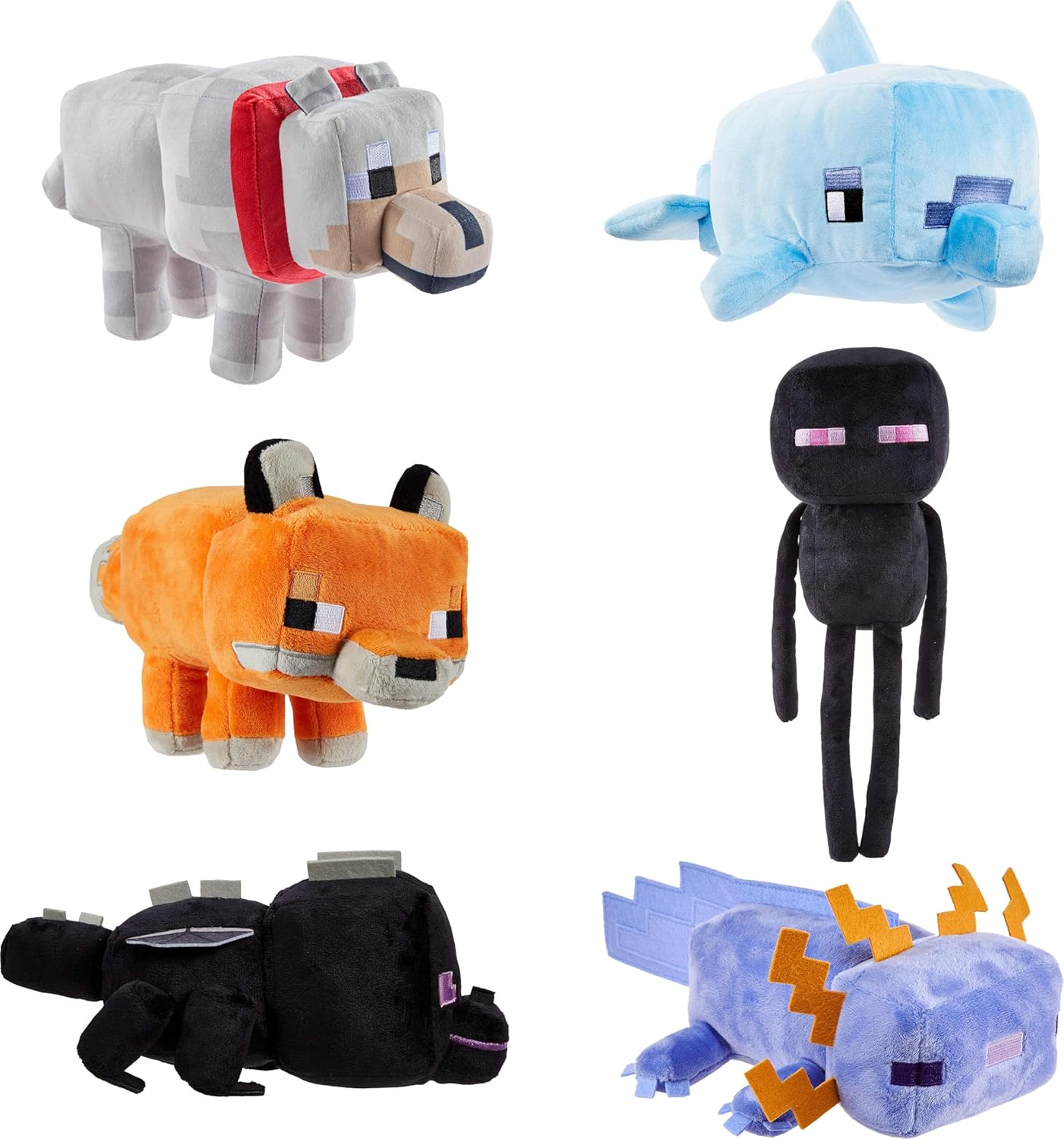 Mattel Minecraft Plush Toy, Collectible Blue Axolotl Soft Doll Inspired by Video Game Character, 8-inch, JDH77