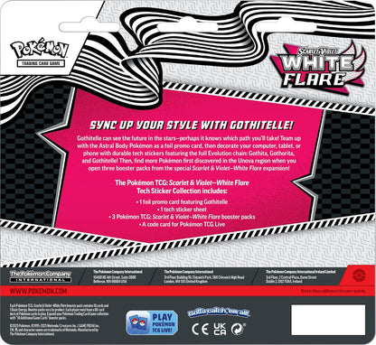 Pokémon TCG: Scarlet & Violet White Flare Tech Sticker Collection, Gothitelle, 1 Foil Promo Card & 3 Booster Packs