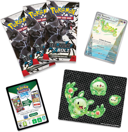 Pokémon TCG: Scarlet & Violet Black Bolt Tech Sticker Collection, Reuniclus, 1 Foil Promo Card & 3 Booster Packs