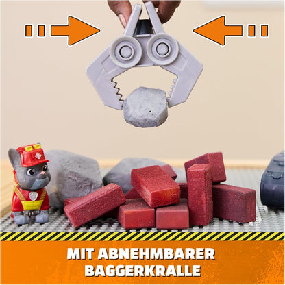 Rubble & Crew - Chargers 2-in-1 Mega Kran, Premium Baufahrzeug mit Abnehmbarer Baggerkralle und Presslufthammer sowie Charger Hundefigur, Spielzeug für Kinder ab 3 Jahren