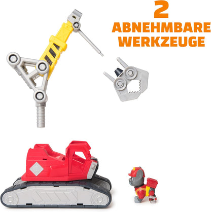 Rubble & Crew - Chargers 2-in-1 Mega Kran, Premium Baufahrzeug mit Abnehmbarer Baggerkralle und Presslufthammer sowie Charger Hundefigur, Spielzeug für Kinder ab 3 Jahren