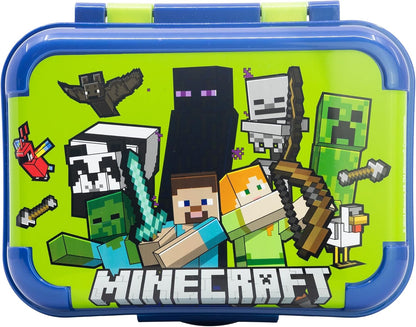 STOR Minecraft Kids Lunch Box 1423ml - Durable Plastic Sandwich Container BPA Free with Decorated Lid for School and Trips