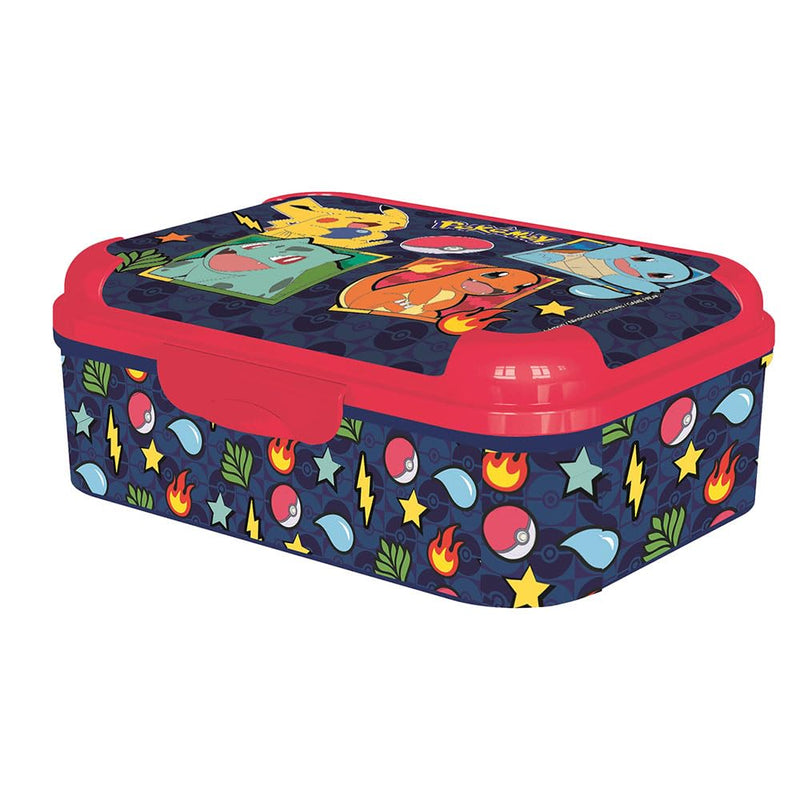 STOR Pokémon Kids Lunch Box 1423ml - Durable Plastic Sandwich Container BPA Free with Decorated Lid for School and Trips