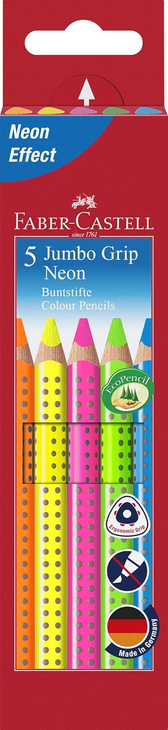 Faber Castell 110994 "Jumbo Grip Neon" Crayons