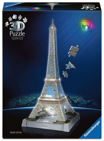 Ravensburger Iconics Eiffel Tower - Light Up 216 piece 3D Jigsaw Puzzle for Adults and Kids Age 10+ Years Up