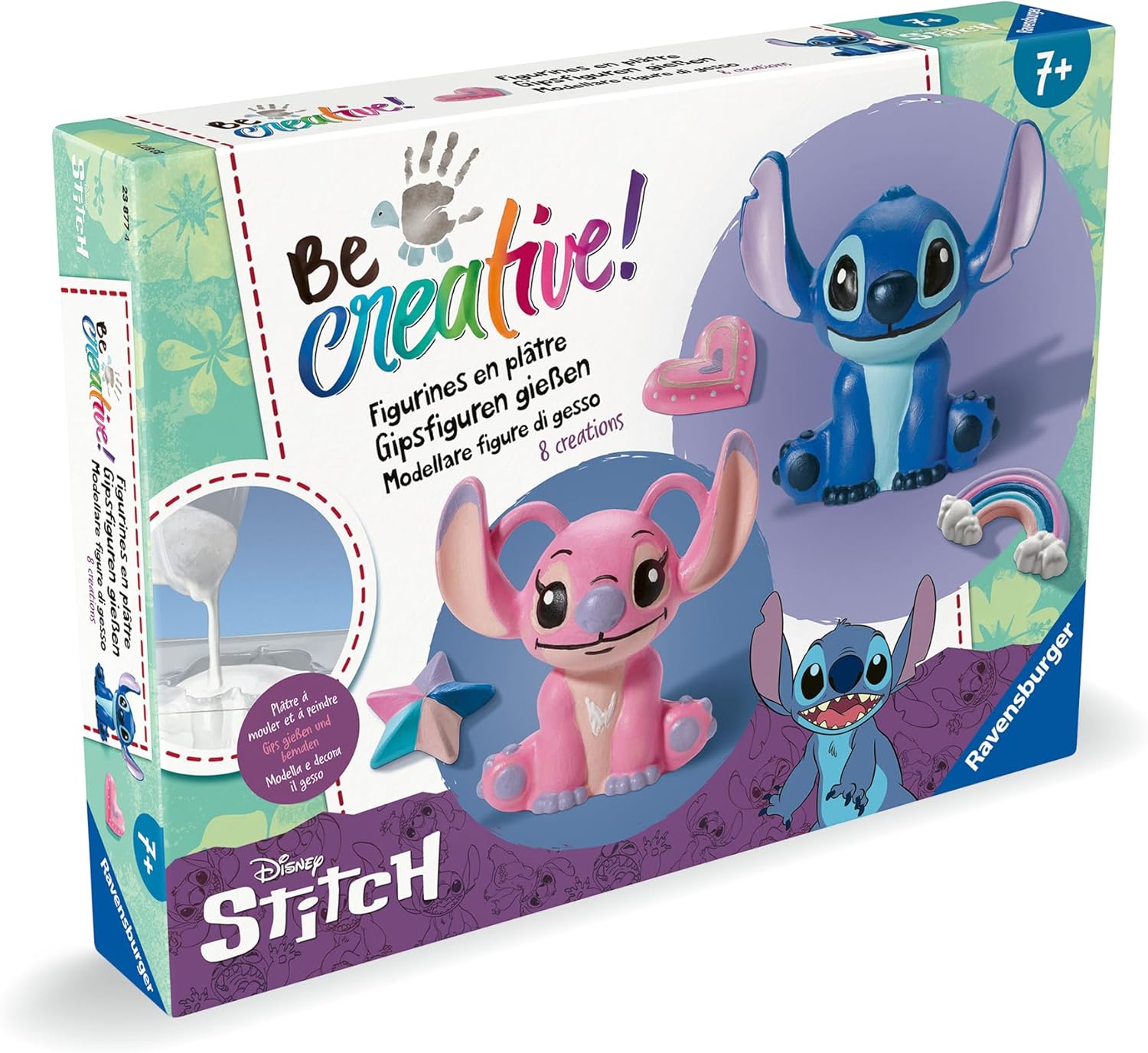 Ravensburger BeCreative Plaster Stitch - Craft Set for Children from 7 Years, Casting and Painting Plaster Figures for Girls and Boys - 23877 - Birthday Gifts, DIY Decoration