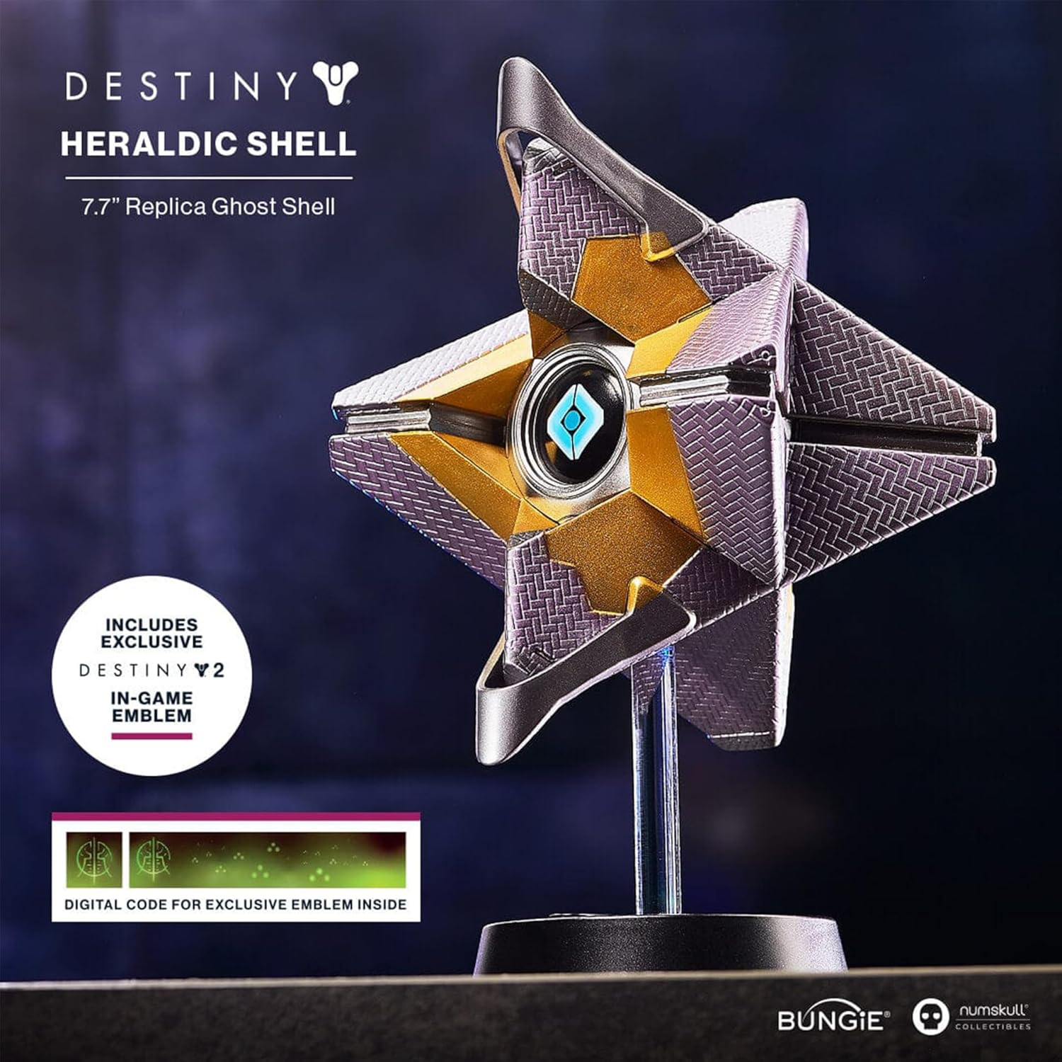Numskull Destiny Heraldic Ghost Shell Figure 8" 21cm Collectible Replica Statue - Includes Exclusive Digital Code for In-Game Emblem - Official Destiny 2 Merchandise - Limited Edition