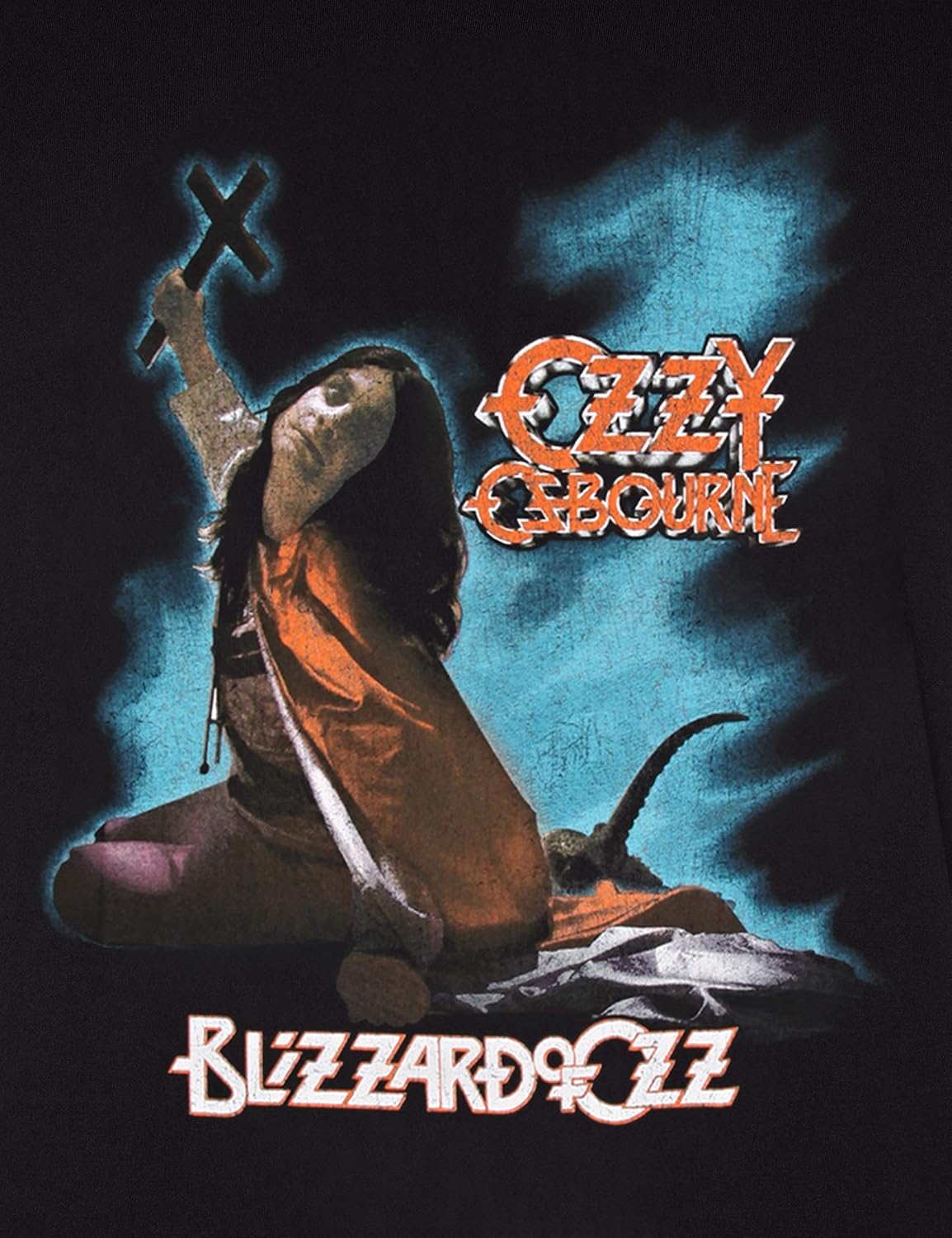 Rockoff Trade Men's Blizzard of Ozz T Shirt, Black, XL UK