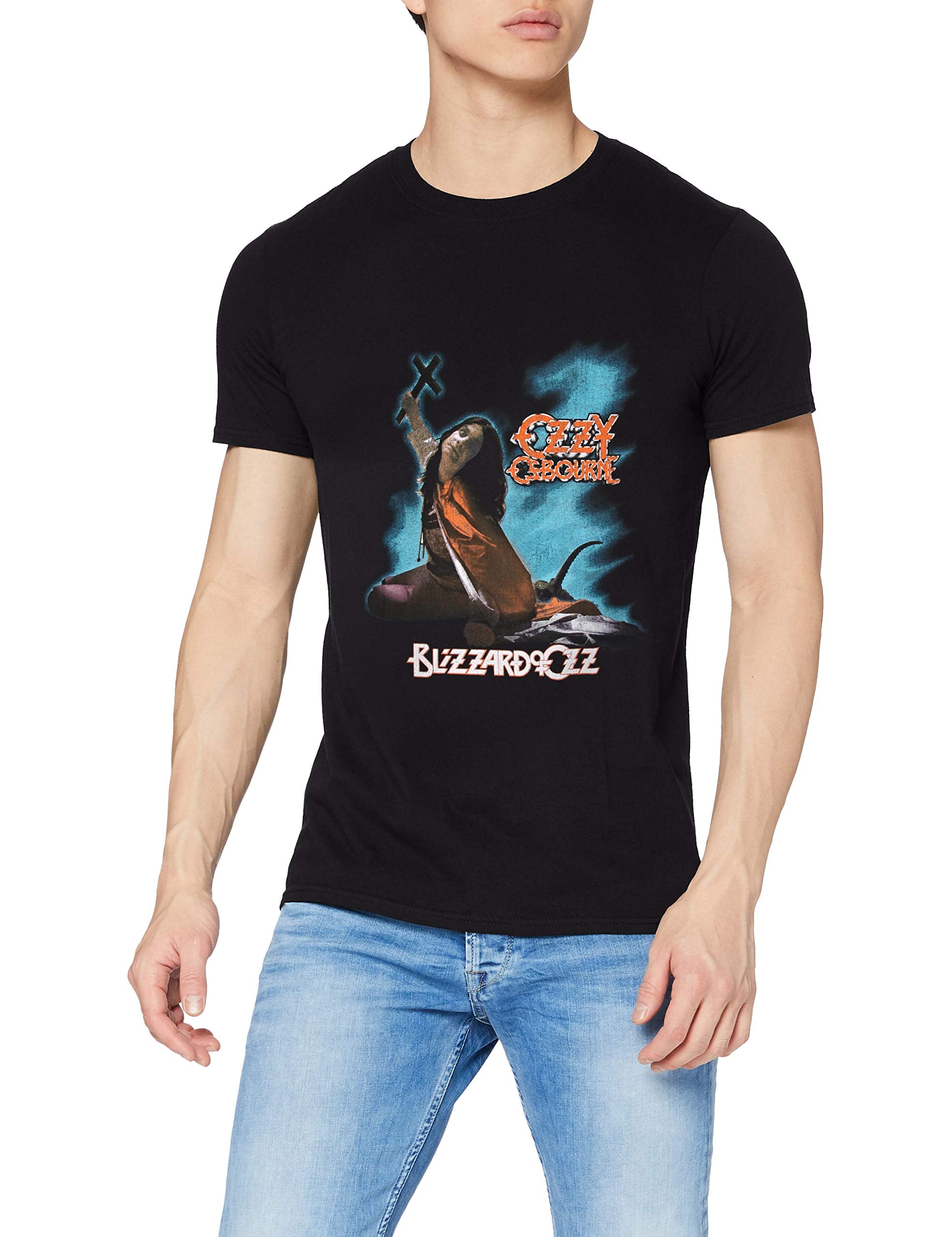 Rockoff Trade Men's Blizzard of Ozz T Shirt, Black, XL UK