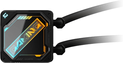 GIGABYTE GAMING 240 Liquid CPU Cooler- 2x120mm ARGB Fans, slide-in interlocking mechanism, DAISY-CHAIN, Intel LGA 1851 and AMD AM5 Compatible