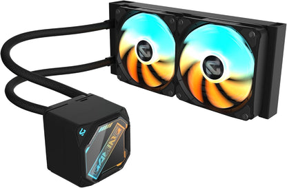 GIGABYTE GAMING 240 Liquid CPU Cooler- 2x120mm ARGB Fans, slide-in interlocking mechanism, DAISY-CHAIN, Intel LGA 1851 and AMD AM5 Compatible