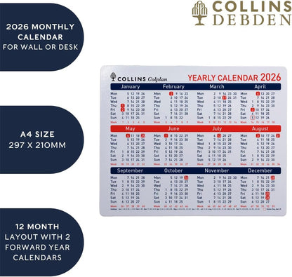 Collins - Colplan - A4 Yearly Calendar Planner 2026 (CDS1-26