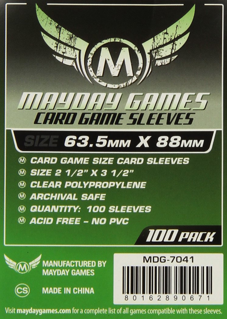 100 standard Card game sleeves 63.5mm x 88mm