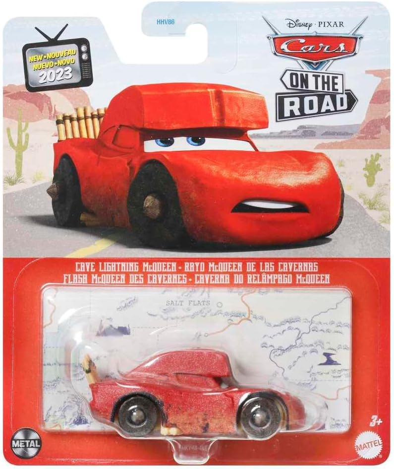 Disney Cars Mattel - Coches fundidos a presión a escala 1:55 en la cueva de carretera, Rayo McQueen