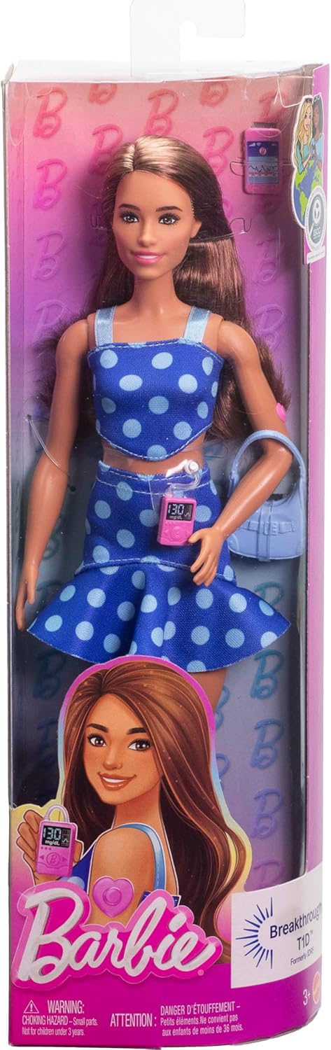 Barbie - Fashionista Doll Blue Polka Dot (diabetes) (hyt97)