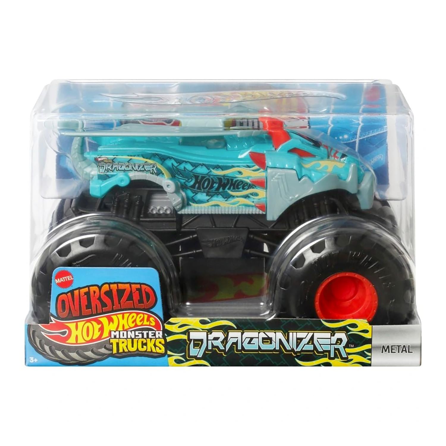 Hot Wheels Monster Trucks speelgoedvoertuig Robo draak, schaal 1:24, voor kinderen vanaf 3 jaar