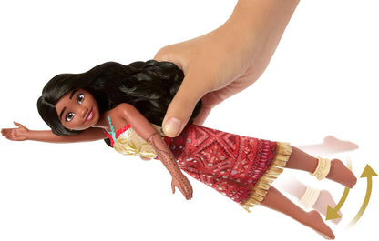 Mattel Disney Vaiana 2 Toys Tautai Vaiana Swimming Fashion Doll with Two Accessories Color Changing Top and Kicking Legs, Inspired by the Movie, JFF09
